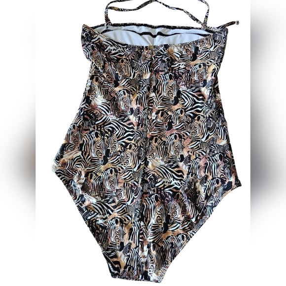 PHAX one piece Swimsute removable straps Tummy control zibra-tiger print M/34 - Picture 4 of 10